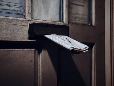 Newspaper in mail slot